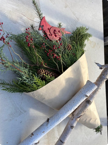 Foraging Cardinal in Winter Container KIT