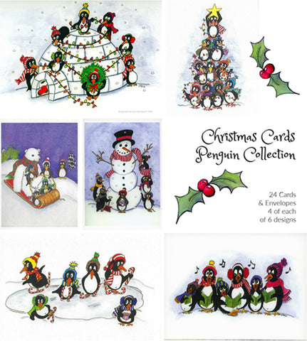 Christmas / Holiday Cards - Penguin - Snowman
