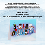 Winter Animal Fun Note Card